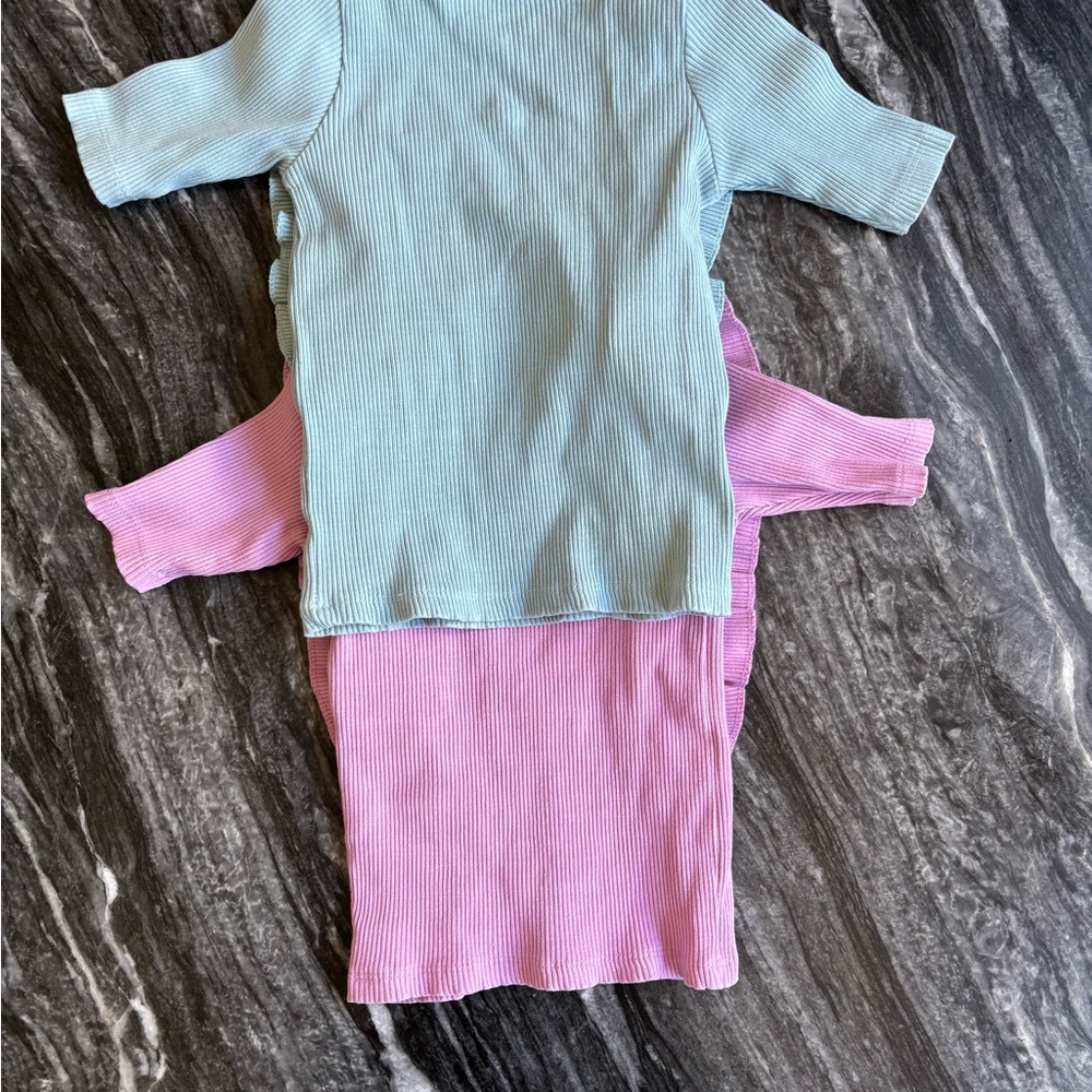 Pink Chicken Rib Ruffle Shirt Set 3y - Picture 4 of 4